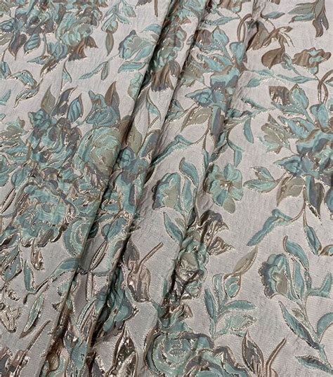 jacquard fabric blur silver metallic floral site joann.com|Blue Metallic Floral Jacquard Knit Fabric .